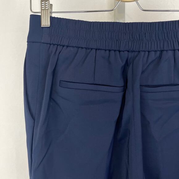 NWT QUINCE Stretch Crepe Ankle Pants Zip Fly Elastic Waist Navy Blue Size 4 - Picture 9 of 12